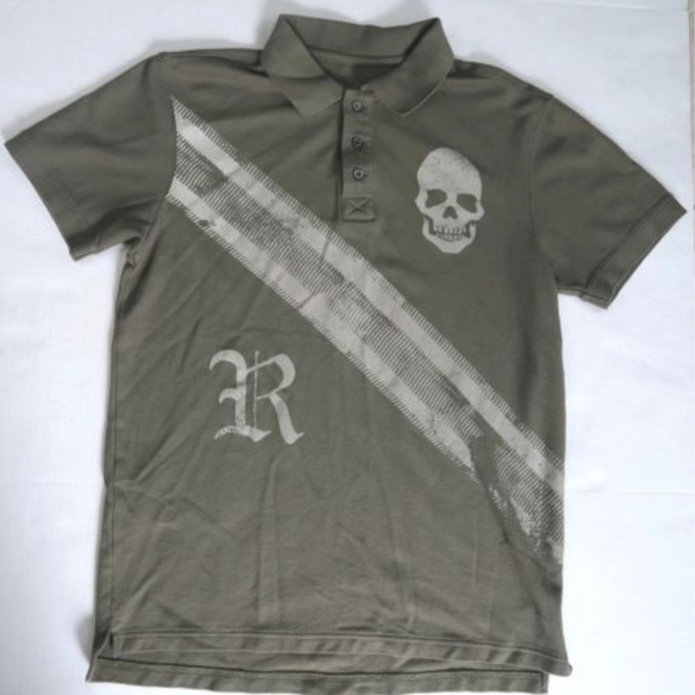 Rock & Republic Graphic Polo shirt skull LG